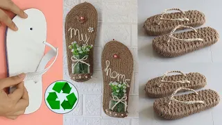 Amazing ! Super Recycling ideas from Broken Slippers | Jute Craft ideas