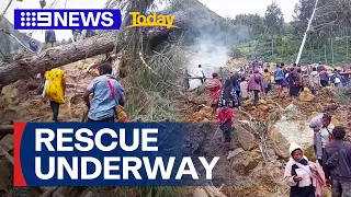 Rescue operation underway after deadly landslide in Papua New Guinea | 9 News Australia