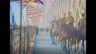 Opening of the Williamsburg Bridge in 1903. [Restored in 4K and 60FPS.]