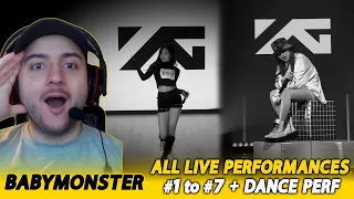BABYMONSTER ALL LIVE PERFORMANCES #1 TO #7 + DANCE PERFORMANCE + YG NEXT MOVEMENT | REACTION