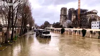 Flooding River Seine in Paris, La Seine en Crue 2020