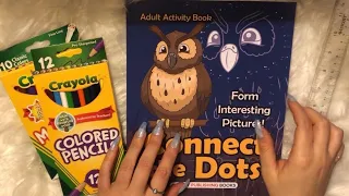 ASMR Connect the Dots With Me ✏️ Coloring | Whispered Talking | Turning Pages | Tapping | Relax 💤