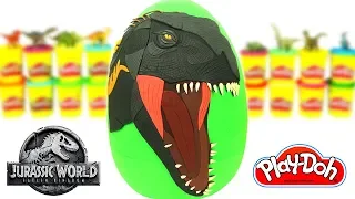 Huevo Sorpresa Gigante de Dinosaurio Indoraptor de Jurrasic World en Español de Plastilina Play Doh