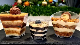 3 потрясающих десерта для ПРАЗДНИЧНОГО СТОЛА/ ДЕСЕРТ в стаканчиках/ Кухня Ирины!
