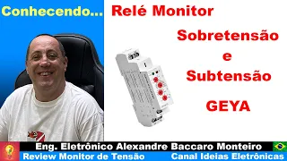 Relé Monitor de Tensão GEYA   GRV8 01 # Vídeo Aula 43