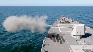 5-inch 62-caliber Mk 45 Naval Gun Live Fire – Arleigh Burke-class Destroyer