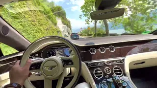 BENTLEY Continental GT Speed - driving through little Villages at Lake Como - Lago di Como 🇮🇹🇮🇹