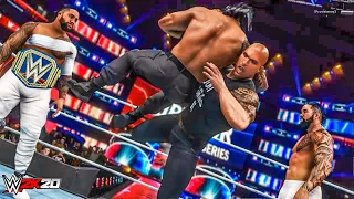 WWE 2K20 Story - The Rock RETURNS & Attacks Roman Reigns (Usos vs Roman Reigns)