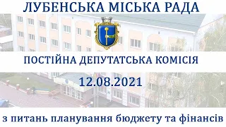 Постійна депутатська комісія з питань планування бюджету та фінансів 12.08.2021