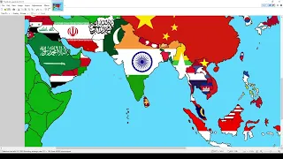 Flag Map of Asia: TIMELAPSE