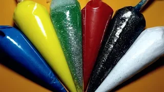 Making Slime Piping Bags| Satisfying Crunchy Slime #1