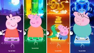 Peppa vs Mummy Pig vs George vs Daddy Pig | Tiles Hope EDM RUSH | NOOB vs PRO