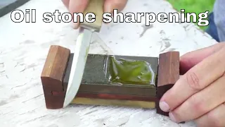 Knife sharpening with stones | Oil stone and Carborundum stone