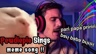 Pewdiepie Sings Ievan Polka With Tambourine !!! Cat Vibing With Man Playing Drum Meme