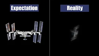 International Space Station through a telescope. Expectation and Reality