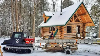 Stranded with my Snowcat. Thrown Track. / Ep77 / Outsider Log Cabin