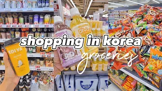 shopping in korea vlog 🇰🇷 supermarket food with prices 🍪 snacks unboxing, baking and more