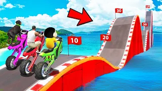 SHINCHAN AND FRANKLIN TRIED THE IMPOSSIBLE HIGHEST CURVY & BUMPY ROAD SEA CHALLENGE IN GTA 5