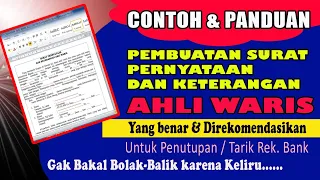 CONTOH SURAT KETERANGAN AHLI WARIS DARI KELURAHAN