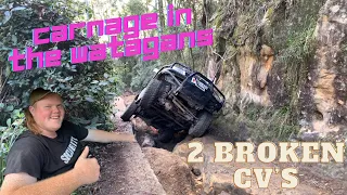 CARNAGE on some of the watagans hardest tracks | 2 Smashed CVs | Epic wheel lifts | Near rollovers |