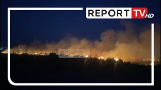 Vijon zjarri i përmasave të mëdha në Tale, në rrezik një biznes, 20 hektarë bimësi të djegura