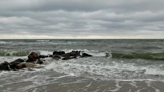 Ostsee mit hohen Wellen zum durchpusten