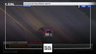 LAPD chase stolen car suspect through the Valley