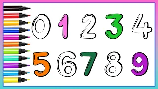 Learn to draw a beautiful Counting Number of kids Coloring & Toddlers |1to9 Draw Numbering Art video