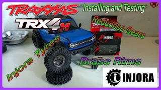 Installing / testing￼ Reduction gears and Injora brass rims / tyres - Trx4M Bronco