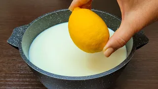 Just put a lemon in boiling milk❗ You will be amazed❗ 5 minute recipe