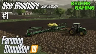 A new start, planting with a John Deere DB60!  - New Woodshire #1 - FS19 Timelapse Seasons