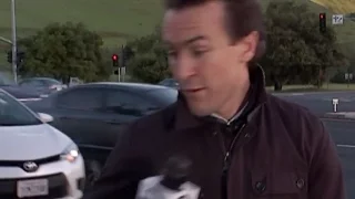 Reporter Nearly Hit by Car While On Air [RAW VIDEO]