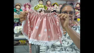 FAÇA FÁCIL UM LINDO AVENTAL PARA SUA BONECA DE PANO - PARTE 1.