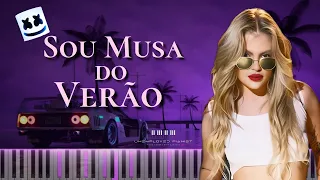 Marshmello & Luisa Sonza - Sou Musa do Verão (Piano cover | Tutorial | Karaoke)