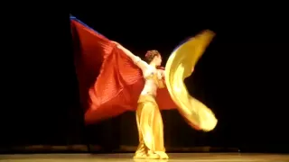 Bellydance, TRIPLE Isis wings! Unique Belly dance show performance!