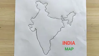 How to draw India map easily step by step / India map drawing easy