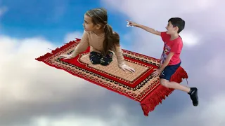 ЛЕТАЮЩИЙ КОВЕР АЛЛАДИНА, придумали Семейка Бадэмс. Flying carpet😂😁😁😁😄😃😀