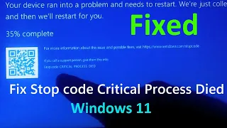 How to Fix Stop code Critical Process Died Windows 11