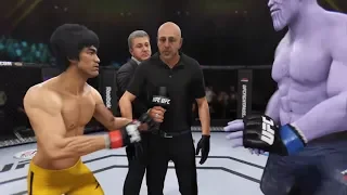 Bruce Lee vs. Thanos (EA Sports UFC 3) - CPU vs. CPU - Crazy UFC 👊🤪