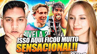 2 EM 1 - FUTPARODIAS | ♫ BATE DE TRIVELA pt. 2 & CAMPEÕES 🏆 + ZUEIRAS NOS ESTADUAIS - REACT EM CASAL