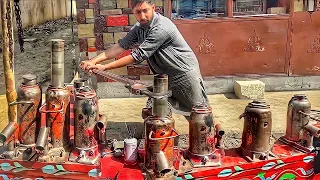 Fully Destroyed Old Hydraulic jack Restoration || A young man Rebuild 50 Ton Rusty Hydraulic jack ||