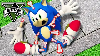 😲 SONIC SE ROMPE TODOS LOS HUESOS EN GTA 5 ✨