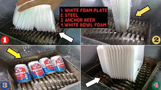 Top 4 Videos Compilation | Fast Shredder Machine Shredding White Foam Plate, Bowl, Steel, Anchor...