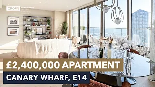 Inside a £2,400,000 apartment on the 41st floor in the heart of Canary Wharf