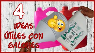 4 MANUALIDADES ÚTILES CON GALONES PLÁSTICOS - Ideas con Reciclaje - 4 Crafts with plastic gallons