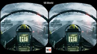 360 VR VIDEOS - F-18 Fighter combat on the sky ♦ 3D SBS Battlefield 3 VR 3D Cardboard