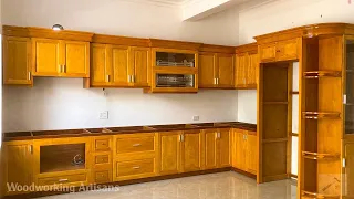 Latest Interior Design Ideas- Construction of double square kitchen cabinets & craftsman's ingenuity