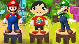 Tag with Ryan - Kaji Ryan vs Super Mario vs Luigi - Update Run Gameplay