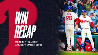 Mets vs. Phillies Highlights (9/23/23)