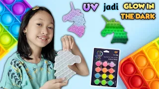 Pop It Unicorn UV Berubah Glow In The Dark Setelah Dicat 😄 Aqilla's Diary